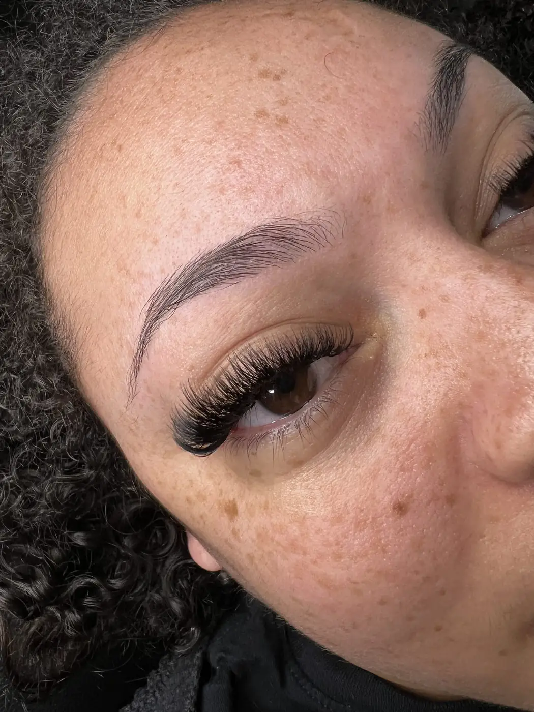 Close-up lash and brow result
